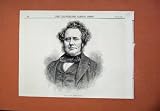 1871 ANTIQUE PORTRAIT MR GEORGE WILSON MAN OLD PRINT