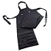 Royal VKB Mitten Apron, Apron with Built-in Oven Gloves, Black Cotton Twill