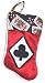 7" Deck of Cards Clubs Casino Gambling Red Mini Christmas Stocking
