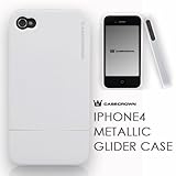 CaseCrown Apple iPhone 4 4G Metallic Glider Slim Case - White (Fits AT&T an ....