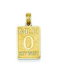 14K Yellow Gold Mile 0 Key West Mile Marker Charm