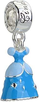 4 grams Sterling Silver European Beads Fit Charm Bracelet Princess Queen Dress Snow White