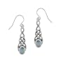 Sterling Silver Celtic Knot Blue Topaz Linear Drop Earrings