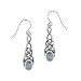 Sterling Silver Celtic Knot Blue Topaz Linear Drop Earrings
