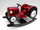 Toys : 37" Red Rocking Tractor with White Wheels and Lamps