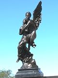 SIGNED ISABELLE CUPID & PSYCHE ROMANCE BRONZE STATUE FINE ART DECO WITH MARBLE BASE