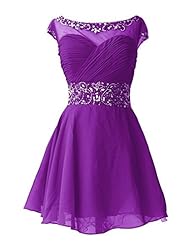 Chiffon Short Cap Sleeves Evening Dress/Homecoming Dress/Bridesmaid Dress/Prom Dress/Party Dress 