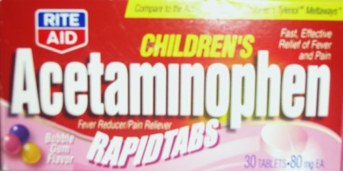 CHILDREN'S ACETAMINOPHEN Rapid Tabs BUBBLE GUM flavor 80 mg.-30 tabs (non-asprin)
