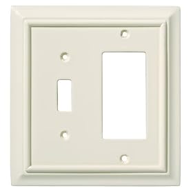Liberty Hardware 126378 Wood Architectural Single Switch/Decorator Wall Plate, Light Almond