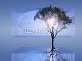 IMAGE OF Wallmonkeys Peel and Stick Wall Decals - Abstract Eucalyptus Tree in Glass - 24