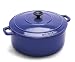 Kitchen & Housewares : World Cuisine Round Enamel Cast Iron Dutch Oven 6 3/42 Quart with Lid, Blue