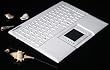 Visenta Super Slim 2.4 GHz Wireless Mini Compact Computer Keyboard with Smart Tap Touch Pad for MCE - Media Center Edition - Extra Long Range of Over 50 Feet - White