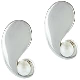Sterling Silver Faux Pearl Accented Decorative Earrings