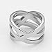 Yoursfs Birds Nest Triple Row Twisted Austrian Crystal Cocktail Wide Ring 18k White Gold Plated