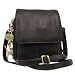 Catwalk Collection Leather Organiser Messenger Bag - Black