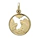 14K Yellow Gold Carved Baptism Medal