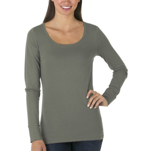 Click here to buy Juniors Mossimo Supply Co. Long-Sleeve Scoopneck Tee - Quartz Gray.
