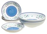 Caleca Blue Garland 5-Piece Pasta Serving Set, Service for 4