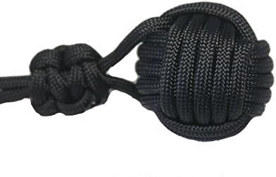 Black Monkey Fist Thin Blue Line Paracord self defense lanyard