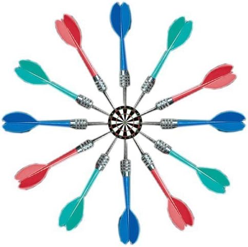 12 Plastic Darts Metal Tips One Dozen 3 Colors by Darts