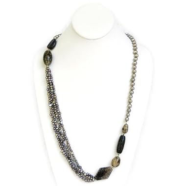 HinsonGayle "Mia" Silver Gray Cultured Pearl Rope Necklace