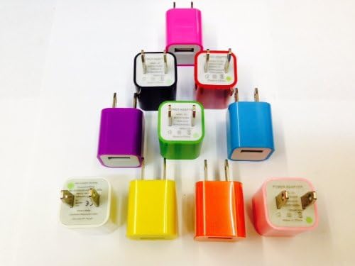 Sfusa 10 Multi-color USB Home Wall Charger Plug Ac Power Adapter for Ipod/touch/iphone 5 5s 5c 4s 4 3gs 3g Samsung Galaxy S2 S3 S4 Nokia Lg Blackberry Htc