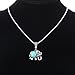 Yazilind Lovely Necklace Tibet Elephant Shape Round Rimous Turquoise Pendant Chain Jewelry Gift