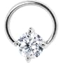 16 Gauge Clear Cubic Zirconia Round Closure Ring