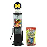 Michigan Wolverines Black Retro Gas Pump Gumball Machine - NCAA College Athletics