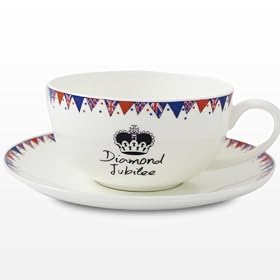 diamond jubilee Union flag bone china teacup