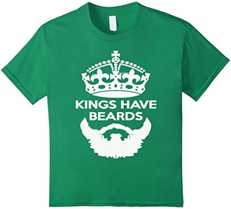 Kids Kings Have Beards  Tee Shirt 12 Kelly Green