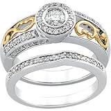 14K Two Tone Gold Diamond Bridal Engagement Ring