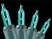 Set of 50 Turquoise Everglow Mini Christmas Lights With Green Wire