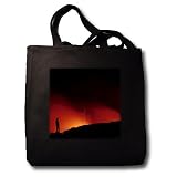 VWPics Volcanoes - A man (MR) gets a close look at lava flowing into the Pacific Ocean, Volcanos National Park, Hawaii - Tote Bags