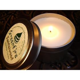 Greenfire Sandalwood PREMIUM BRAND All Natural Soywax Massage Oil Candle
