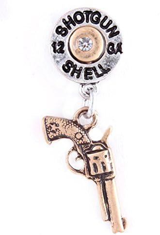 Bling Bar Shotgun Shell Revolver Charm Earrings