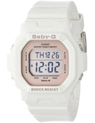 Casio Womens BG5606-7B Baby-G Rose Gold and White Resin Digital Watch