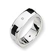 Diamond and Onyx Sterling Silver Men's Ring (Sizes 9-11)