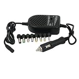 GSI Super Quality 90w, Universal Laptop Rapid Car Charger Adapter Plug With DC Tips For Sony, Fujitsu, Samsung, Sharp, LiteOn, NEC, Toshiba, HP/Compaq, Asus, Delta, IBM And Gateway Notebooks - Never Run Out Of Power! - Black