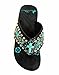 Montana West Turquoise Cross Concho Aztec Hand Beaded Flip Flops