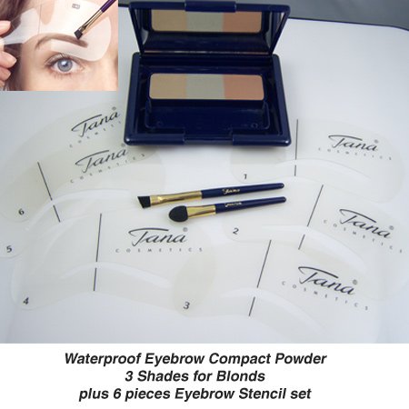 Waterproof Compact eyebrow Powder For Blonds + 5 stencils