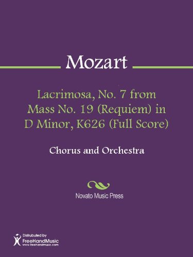 Lacrimosa, No. 7 from Mass No. 19 (Requiem) in D Minor, K626 (Full Score) Sheet Music
