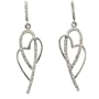10K White Gold 1/3 CTTW Open Heart Diamond Drop Earrings