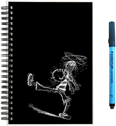 Scrubby Reusable Whiteboard Notebook--Junior Size (5.5" x 8")--Lunatic Cover