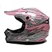 TMS® Youth Pink Dirt Bike ATV Motocross Helmet with Goggles and Gloves (Large)