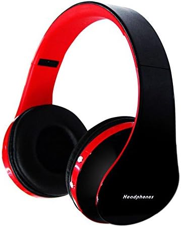 Coolker Bluetooth Headphones Wireless Foldable Hi-fi Stereo Headphone for iPhone ipad Samsung PC LG HTC Red