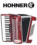 Hohner Hohnica Tremolo Piano Accordion 72 Bass 34 Keys Red Pearl 2353