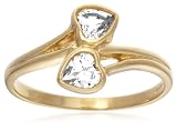 9ct Yellow Gold AMR320393 Ladies Cubic Zirconia 2 Stone Ring