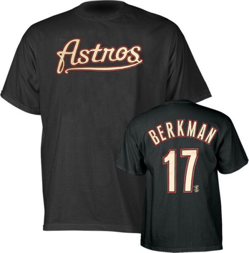 Lance Berkman Houston Astros Jersey Name and Number Black T-Shirt
