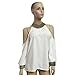 Sunward(TM) Women Long Sleeve Chiffon Off Shoulder Shirts (XLarge, White)